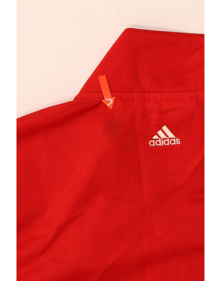 ADIDAS Jungen-Trainingsanzug, Oberteil, Jacke, 13–14 Jahre, rotes Farbblock-Polyester