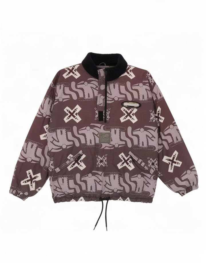 Iguana Herren-Windbreakerjacke mit abstraktem Muster, Größe 40, Lila