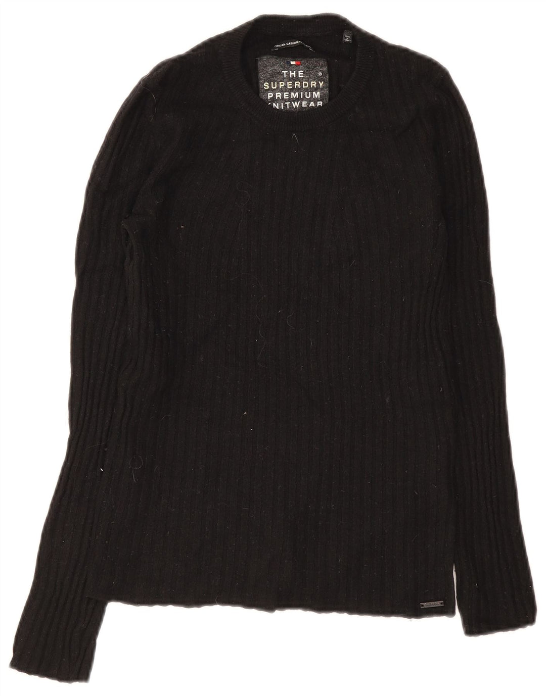Superdry Damen-Pullover mit Rundhalsausschnitt, Gr. 8, Schwarz, Wolle