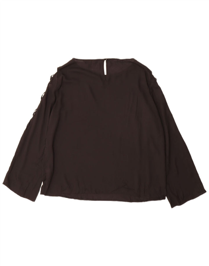Lipsy Damen-Blusenoberteil, langärmelig, UK-Größe 44, Größe L, Schwarz, Polyester