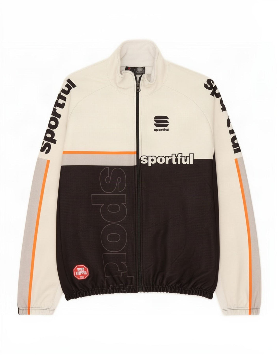Sportful Herren-Trainingsanzugoberteil mit Grafik, XL, weißes Farbblock-Polyester