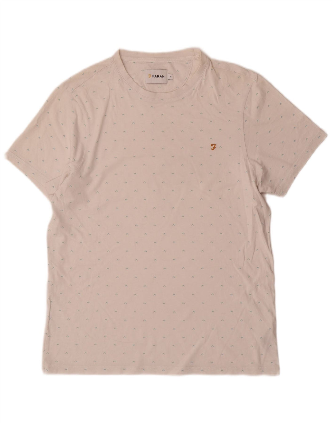 Farah Herren-T-Shirt mit abstraktem Muster, mittelweiße Baumwolle