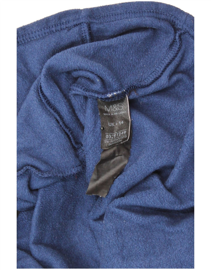 Marks & Spencer Damen Fleecejacke UK 14 Medium Marineblau Polyester