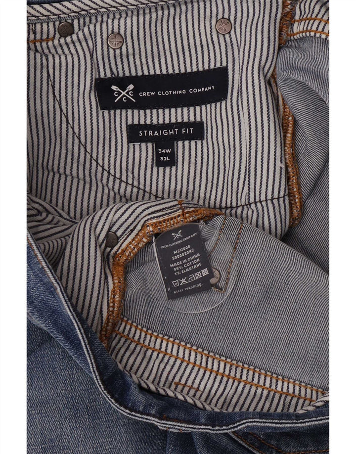 Crew Clothing Damen Straight Jeans W34 L32 Blaue Baumwolle