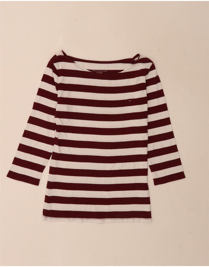 Tommy Hilfiger Damen-Top, normal, 3/4-Ärmel, UK-Größe 8, klein, weiß gestreift