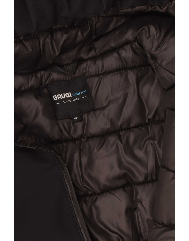 Brugi Wattierter Damenmantel mit Kapuze IT 42 Medium Schwarz