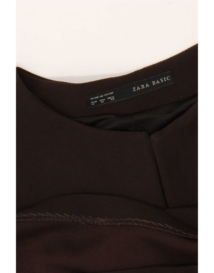 Zara Damen Langarm-Etuikleid UK 14 Mittelschwarz
