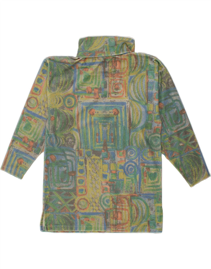 VINTAGE Damen Übergroßes Top Langarm EU 36 Klein Mehrfarbig