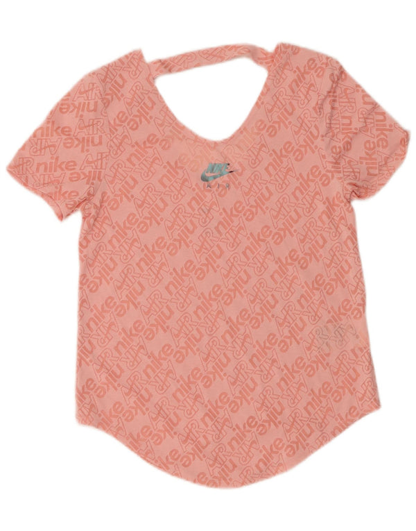 Nike Damen Grafik T-Shirt Top UK 6 XS Rosa Baumwolle