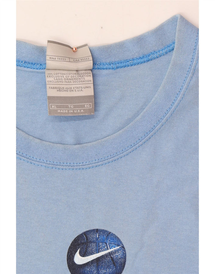 NIKE Herren Grafik-Weste-Top XL, blaue Baumwolle