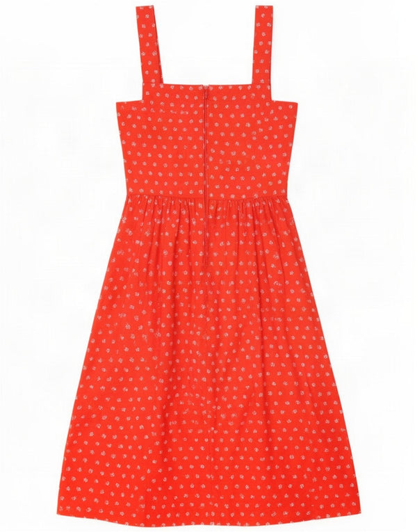 Vintage Womens Sundress UK 12 Medium Red Floral