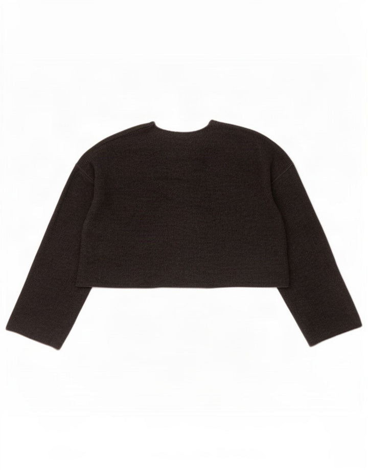 Zara Damen Crop-Oversize-Cardigan-Pullover, Gr. 10, Small, Grau, Polyester