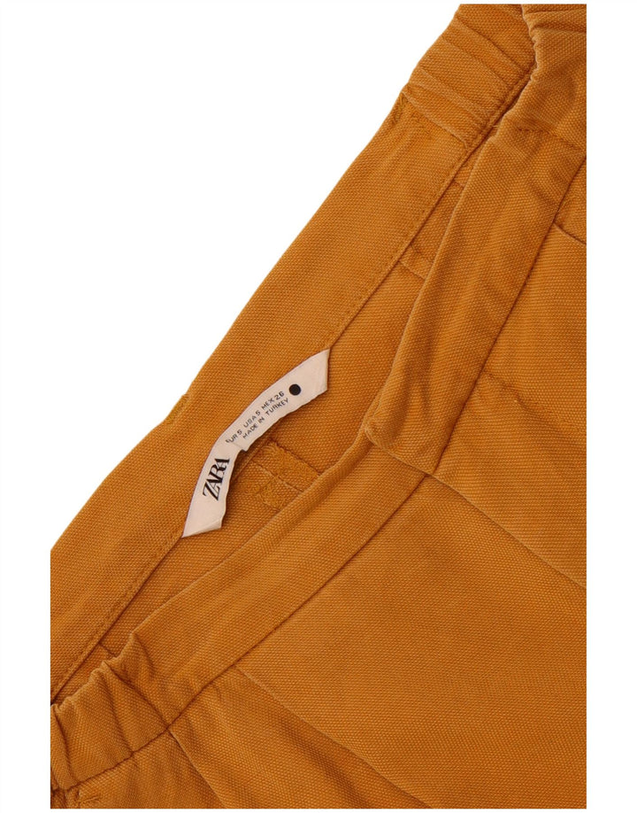 Zara Damen Chino-Shorts mit Falten, Größe S, W26, Braun