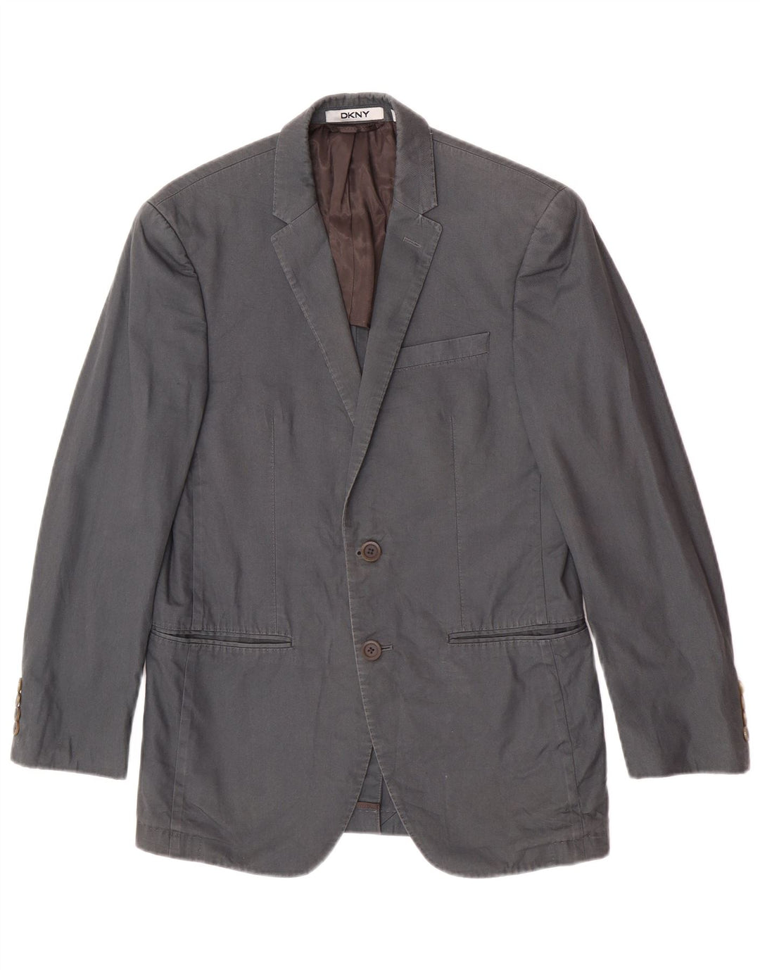 Dkny Herren-Blazer mit 2 Knöpfen, Größe S, Größe 36, Grau, Baumwolle
