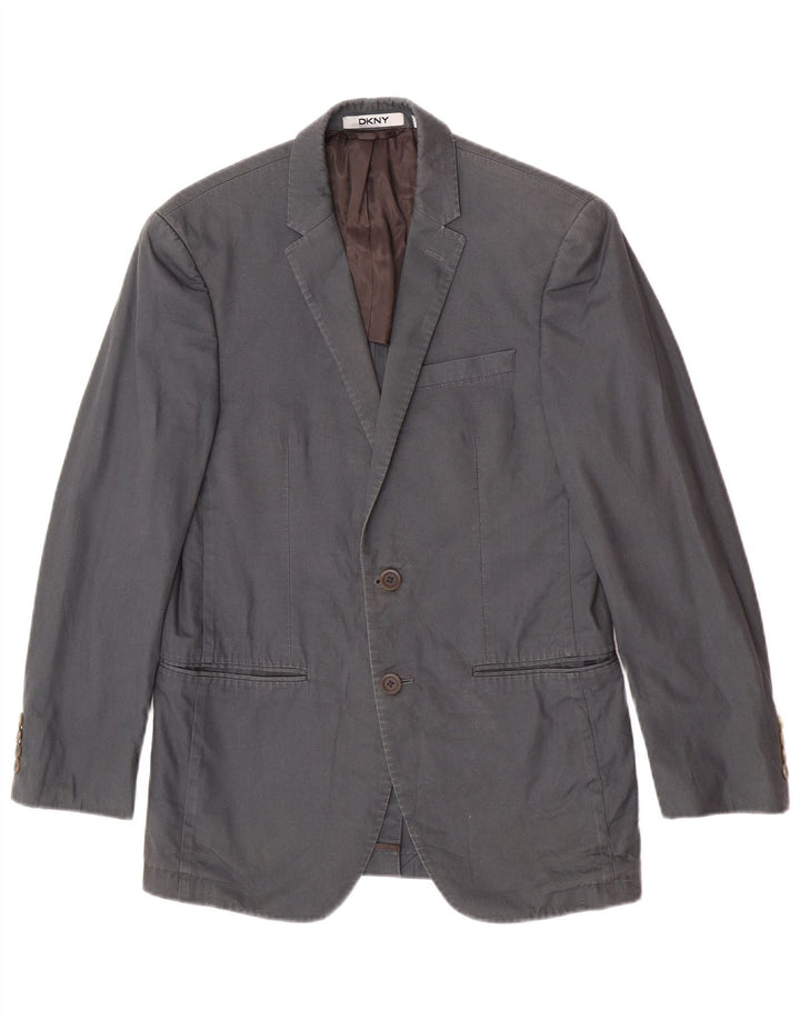 Dkny Herren-Blazer mit 2 Knöpfen, Größe S, Größe 36, Grau, Baumwolle