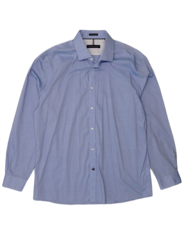 Tommy Hilfiger Herren Slim Fit Hemd Größe 16 Large Blau