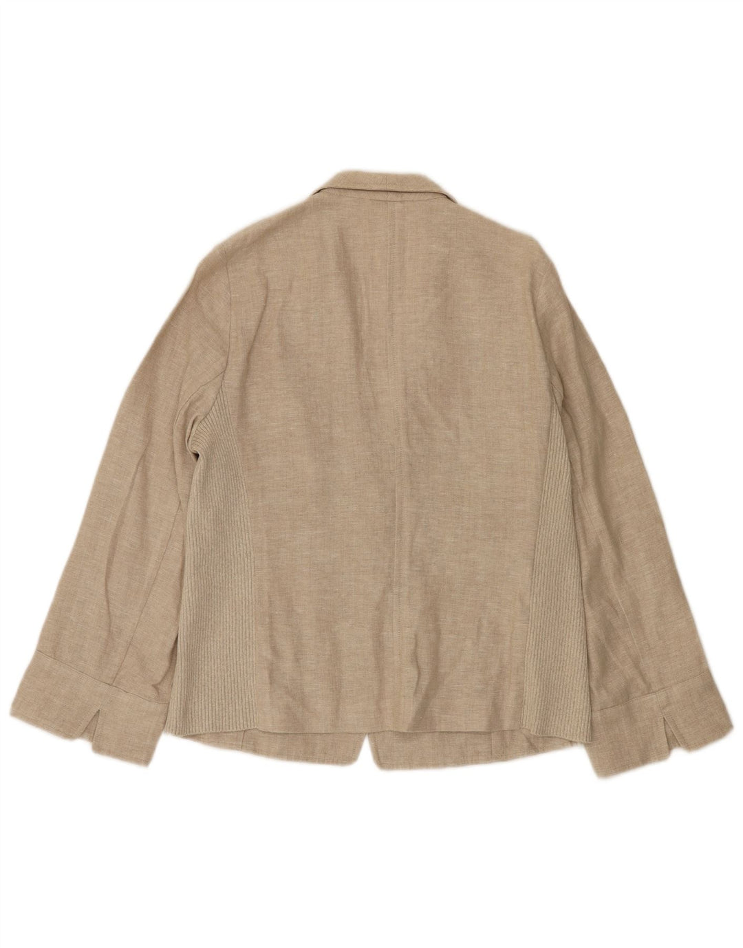 Paolo Tonali Damen 1-Knopf-Blazerjacke UK 12 Mittelbeiges Leinen