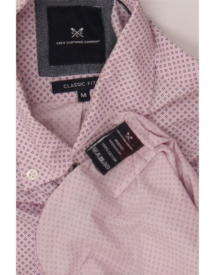 Crew Clothing Herren-Hemd mit klassischer Passform, mittelrosa gepunktete Baumwolle