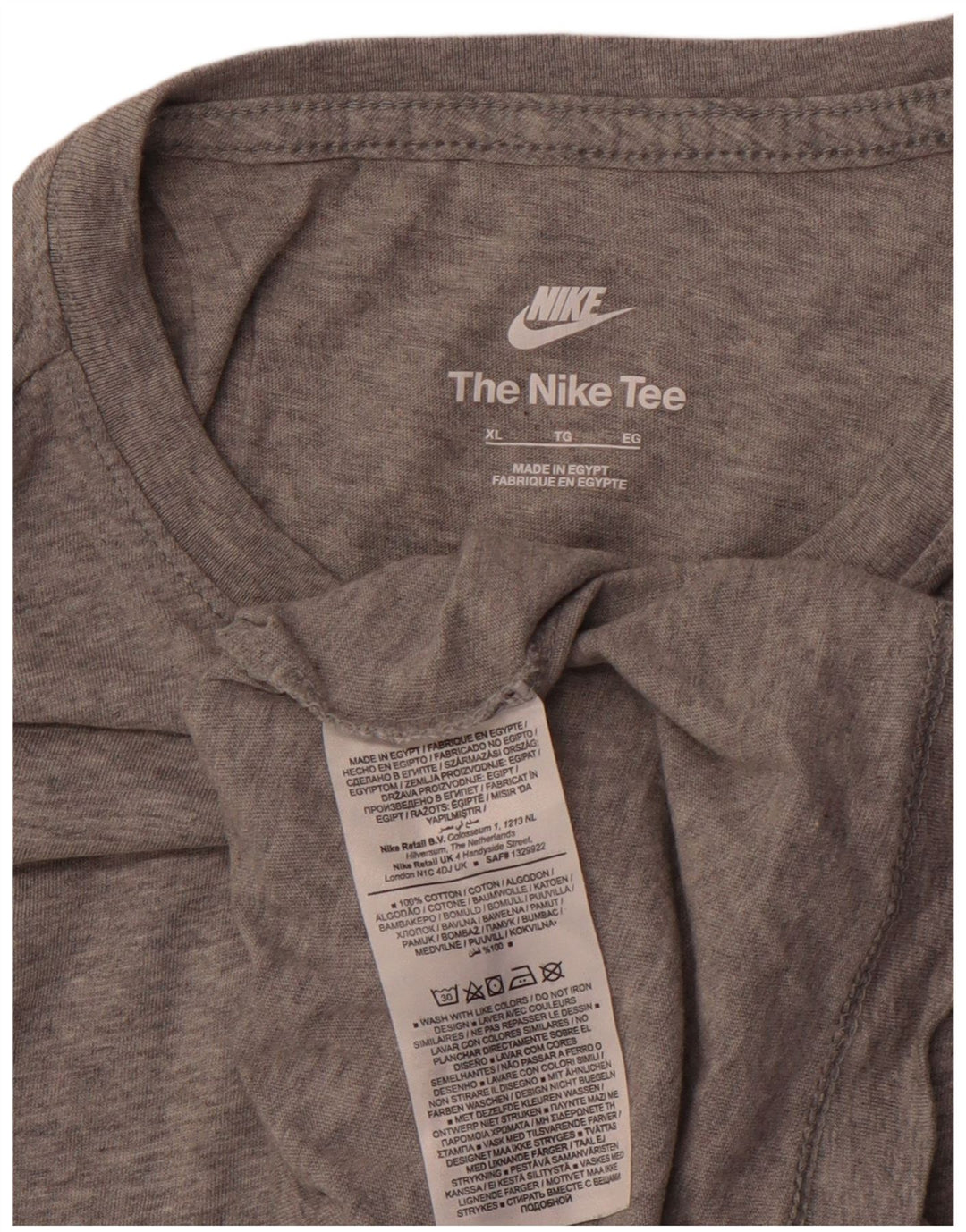 NIKE Herren T-Shirt Top XL Grau Baumwolle