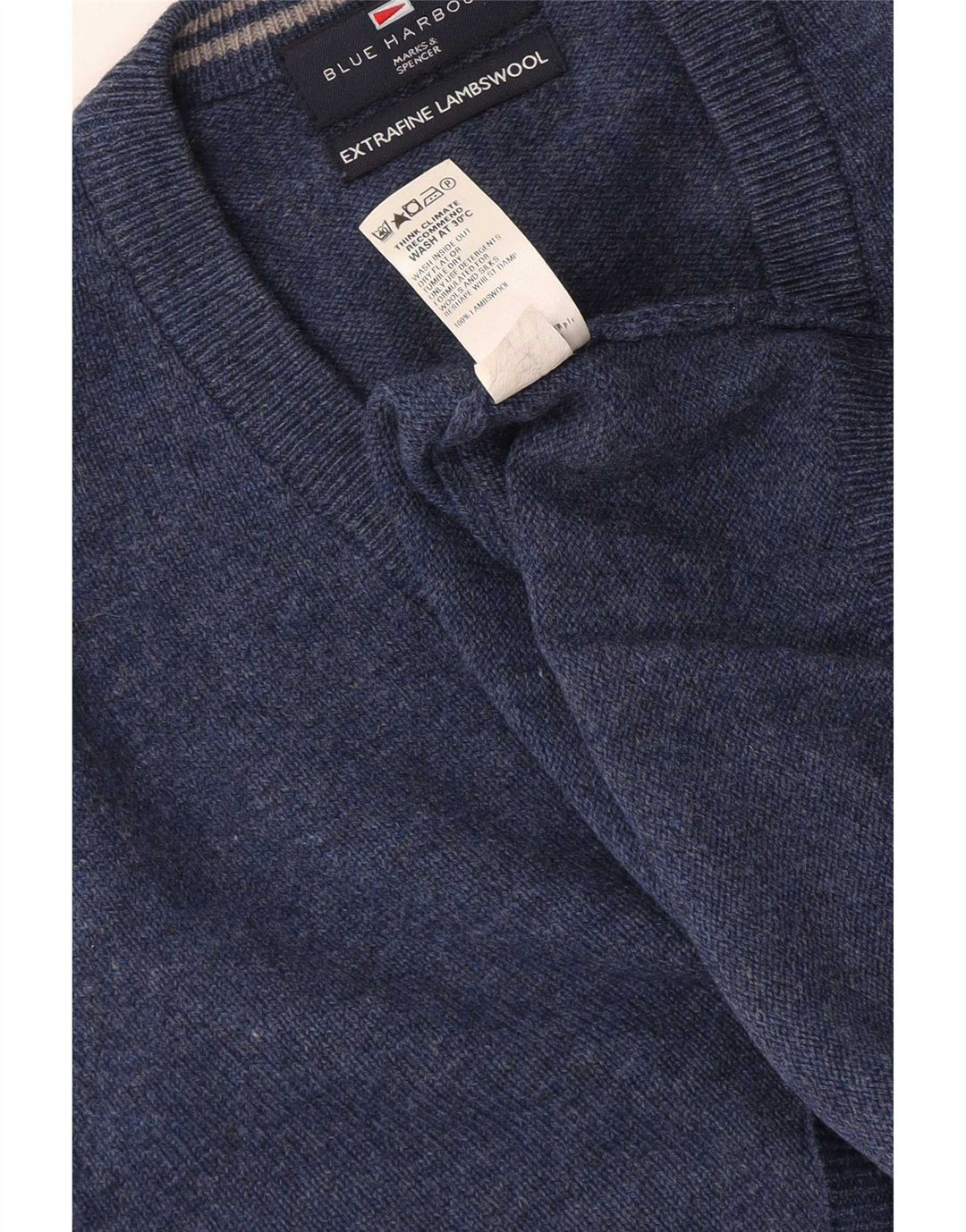 Marks & Spencer Mens Blue Harbour Vest Tank Top Large Navy Lambswool