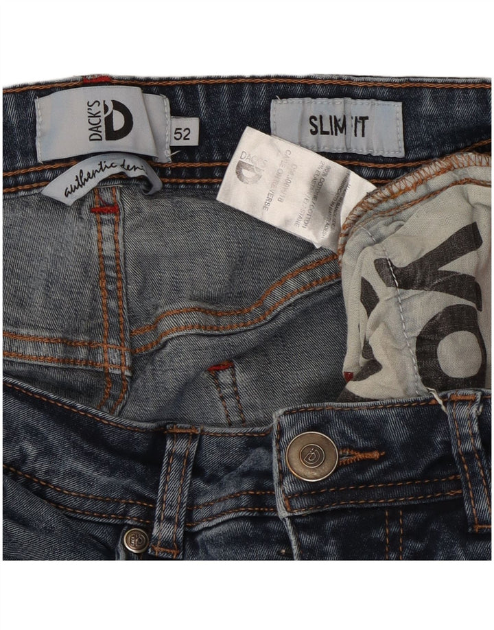 Dack's Herren Slim Jeans IT 52 XL W36 L30 Blaue Baumwolle