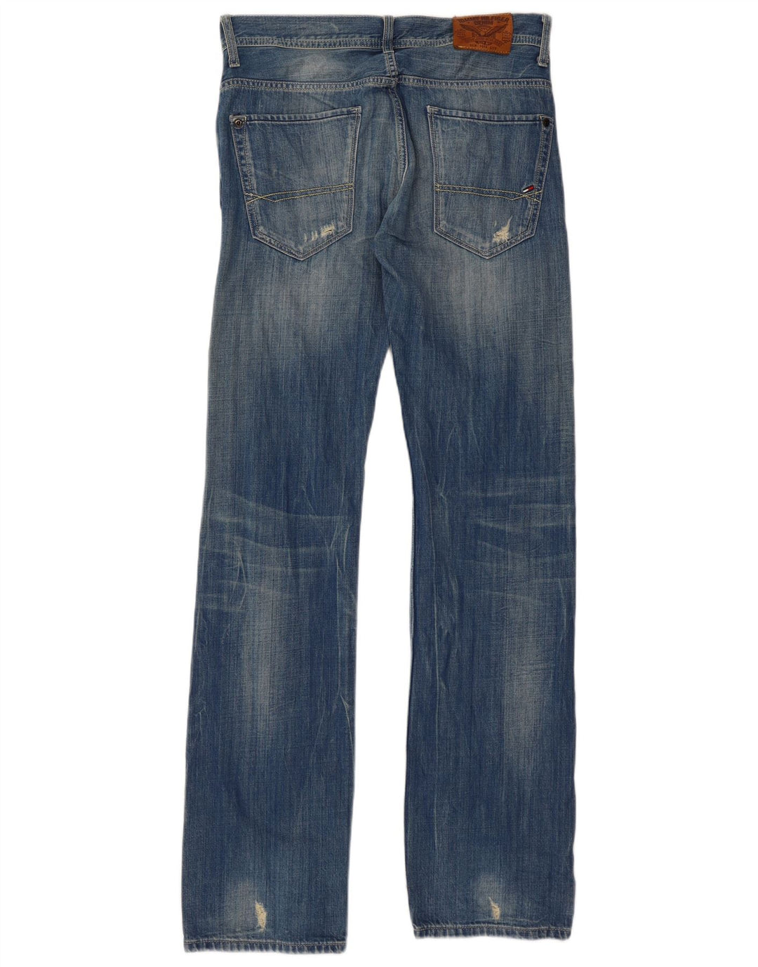 Tommy Hilfiger Herren Distressed Straight Jeans W32 L34 Blau