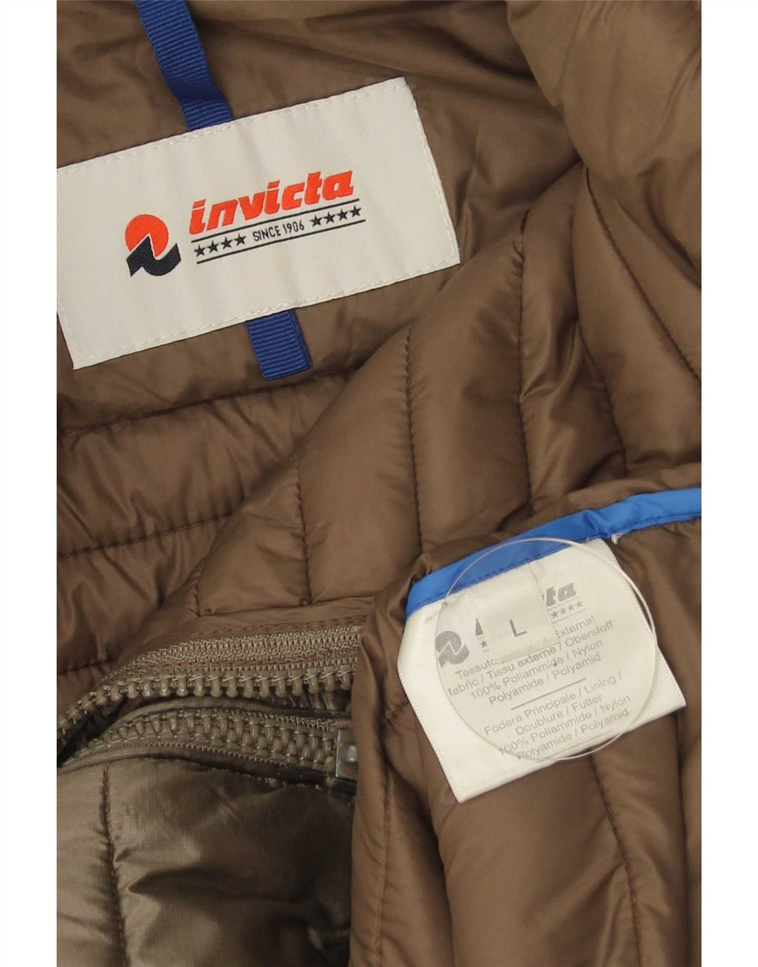 Invicta Wattierte Damenjacke mit Kapuze, UK 14, Größe L, Khaki, Polyamid