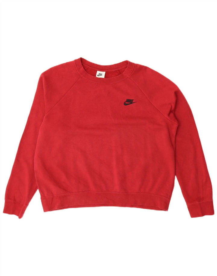 Nike Damen-Sweatshirt in Übergröße, Größe 16, Größe L, Rot, Baumwolle