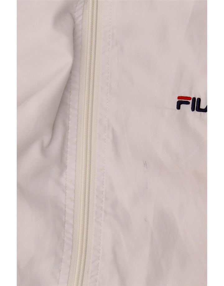 Fila Herren-Trainingsanzug-Top-Jacke, großes weißes Polyester
