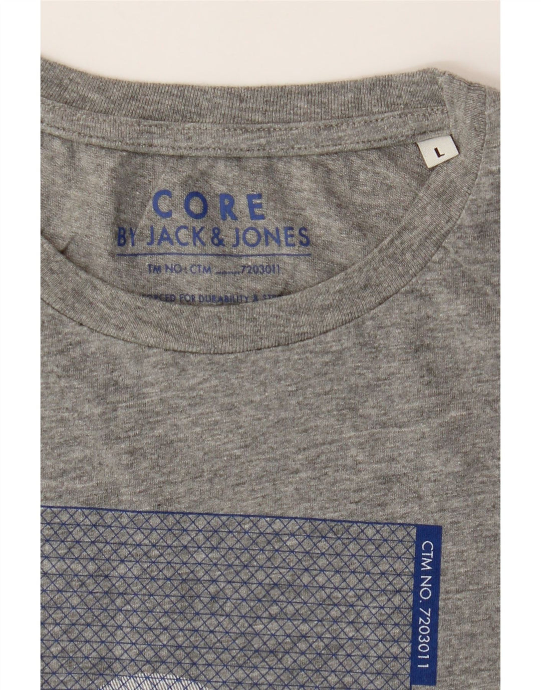 JACK & JONES Mens Graphic T-Shirt Top Large Grey Cotton Vintage Jack & Jones and Second-Hand Jack & Jones from Messina Hembry 