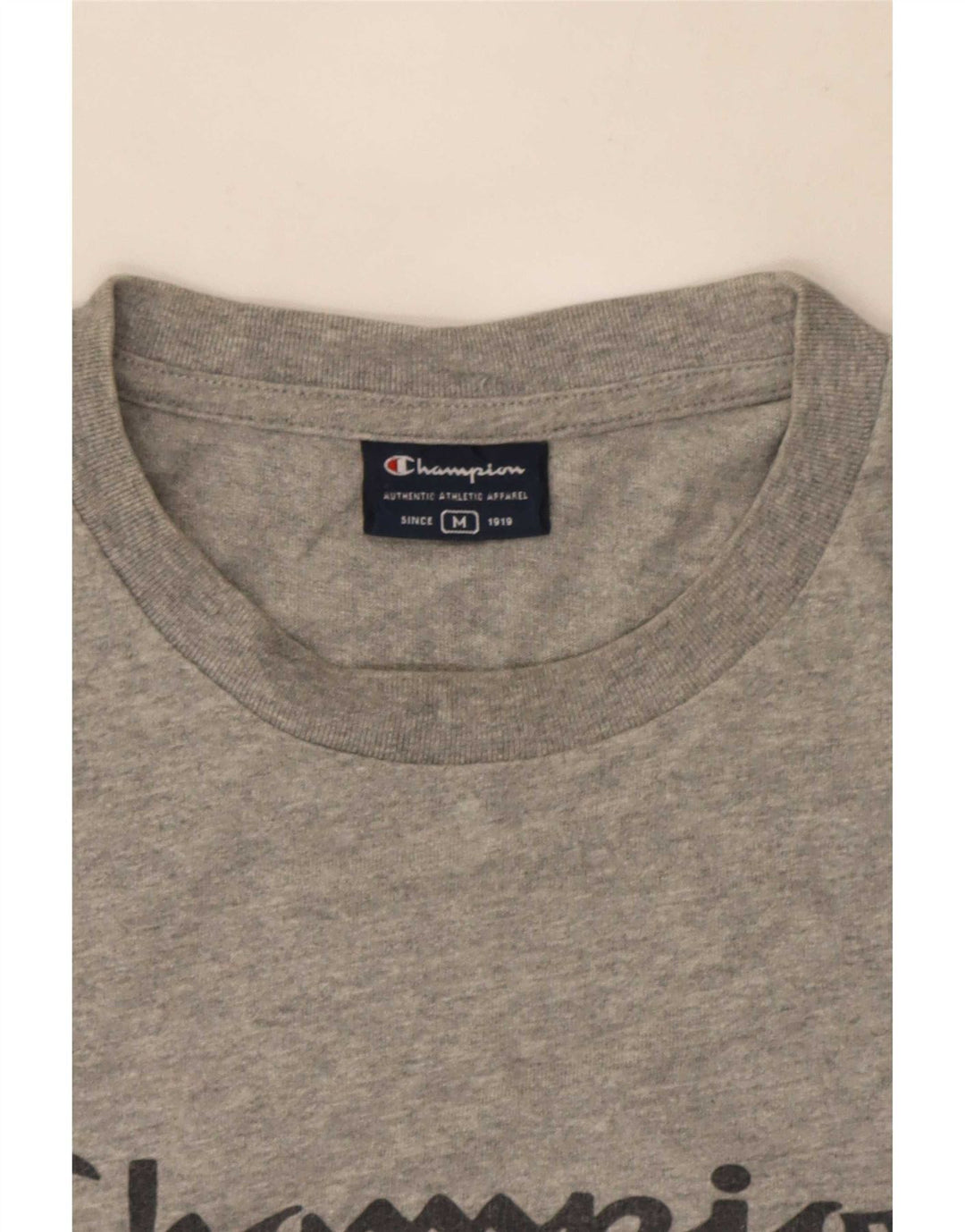 Champion Herren Grafik-T-Shirt-Oberteil Mittelgrau