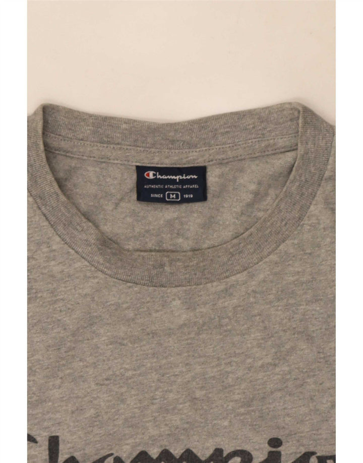Champion Herren Grafik-T-Shirt-Oberteil Mittelgrau
