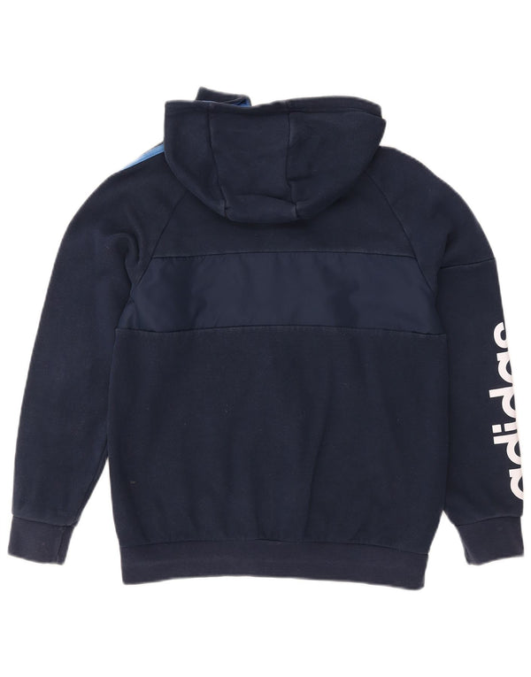 ADIDAS Kapuzenpullover mit grafischem Reißverschluss für Jungen, 12–13 Jahre, Marineblau, Farbblock