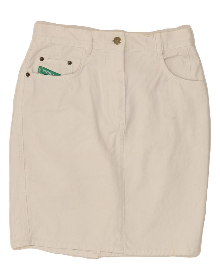 VIVENTY Womens Pencil Skirt EU 38 Medium W28  White Cotton Vintage Viventy and Second-Hand Viventy from Messina Hembry 