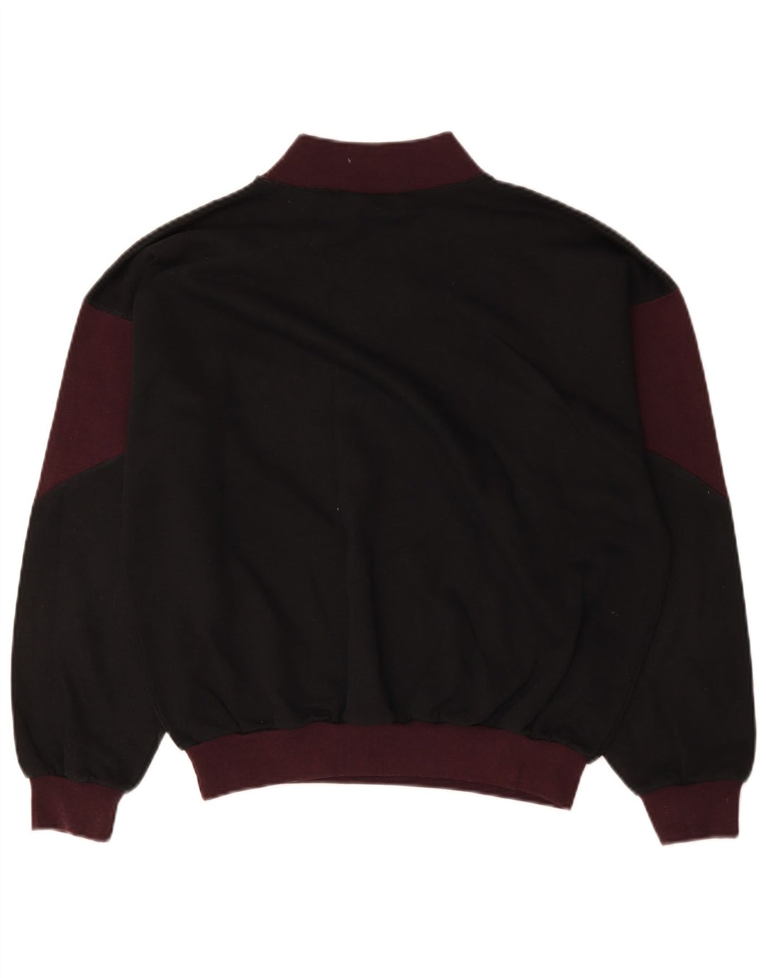 Vintage Herren Sweatshirt Pullover Medium Schwarz Colourblock Baumwolle