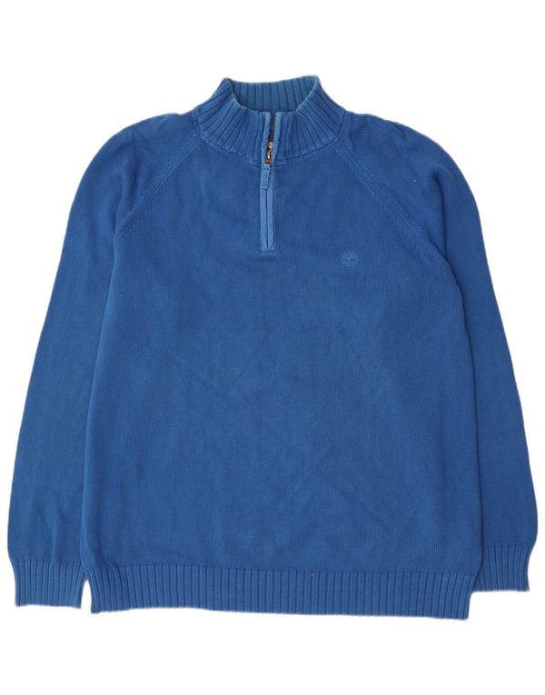 TIMBERLAND Herren-Pullover mit normaler Passform und Reißverschluss, 2XL, Blau, Baumwolle
