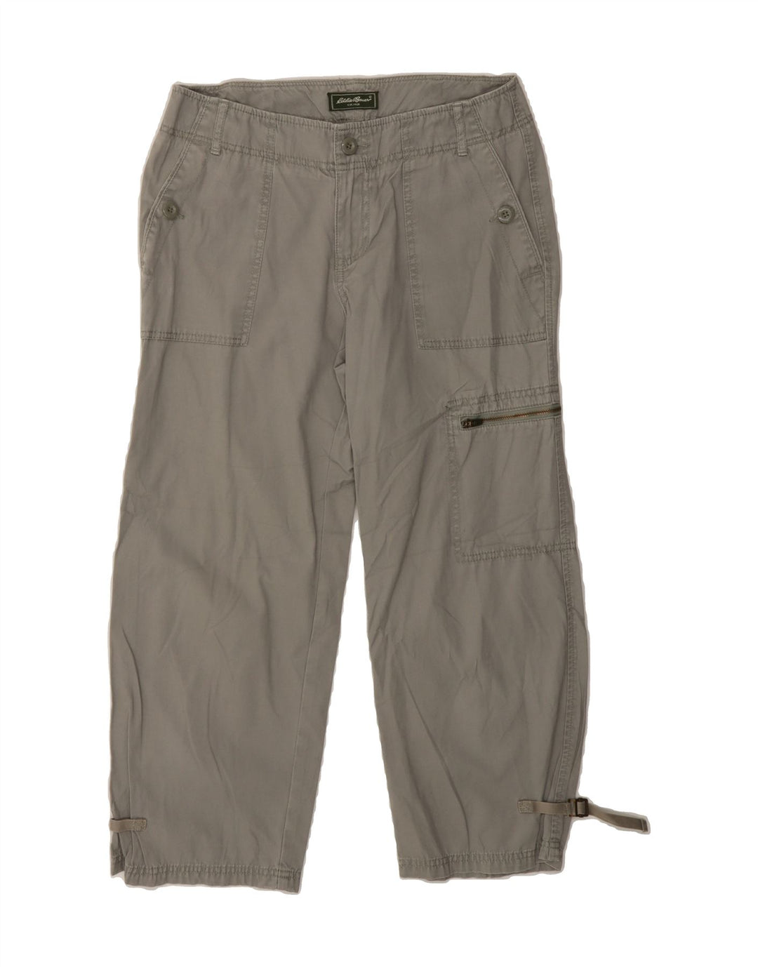 EDDIE BAUER Womens Crop Cargo Trousers W30 L24 Grey Cotton Vintage Eddie Bauer and Second-Hand Eddie Bauer from Messina Hembry 