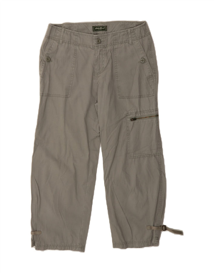 EDDIE BAUER Womens Crop Cargo Trousers W30 L24 Grey Cotton Vintage Eddie Bauer and Second-Hand Eddie Bauer from Messina Hembry 