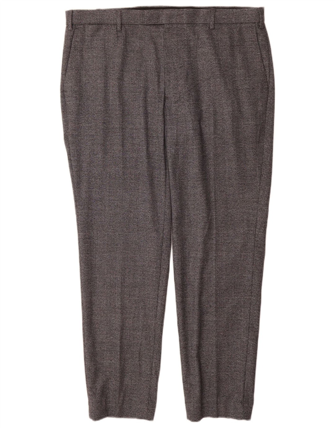 Marks & Spencer Herren-Anzughose mit maßgeschneiderter Passform und geradem Schnitt, W40 L31, grau kariert