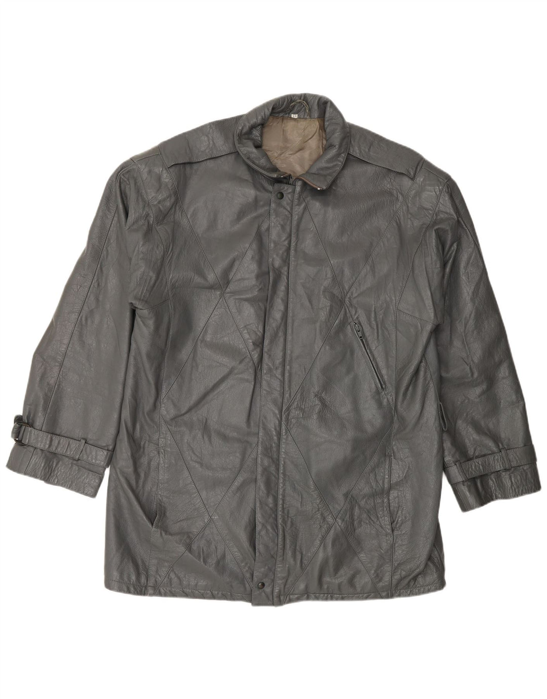 Vintage Herren Lederjacke IT 52 XL Graues Leder
