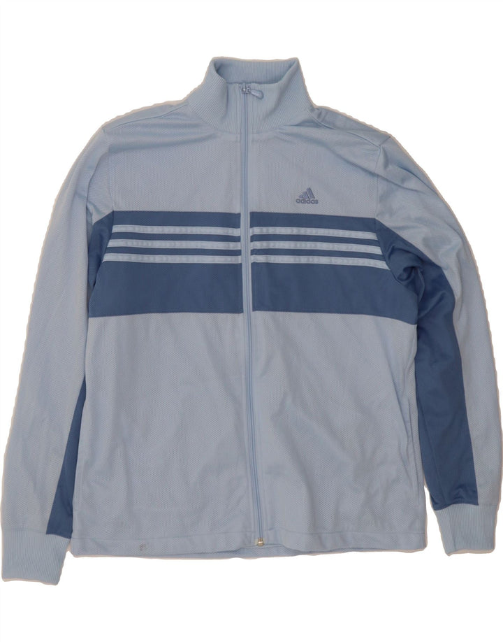 ADIDAS Womens Tracksuit Top Jacket UK 18 XL Blue Colourblock Polyester Vintage Adidas and Second-Hand Adidas from Messina Hembry 