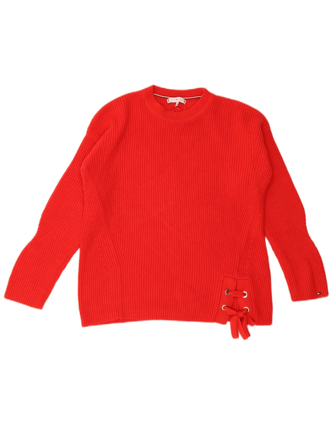 Tommy Hilfiger Damen-Pullover, übergroß, Rundhalsausschnitt, Gr. 10, Größe S, Rot