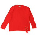 Tommy Hilfiger Damen-Pullover, übergroß, Rundhalsausschnitt, Gr. 10, Größe S, Rot