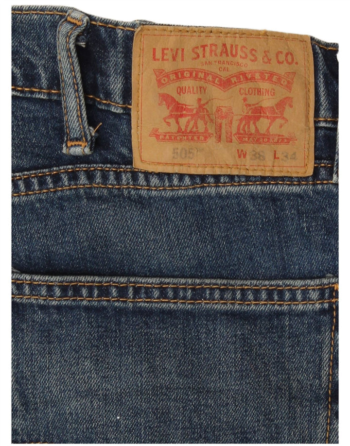 Levi's Herren 505 Straight Jeans W38 L34 Blaue Baumwolle