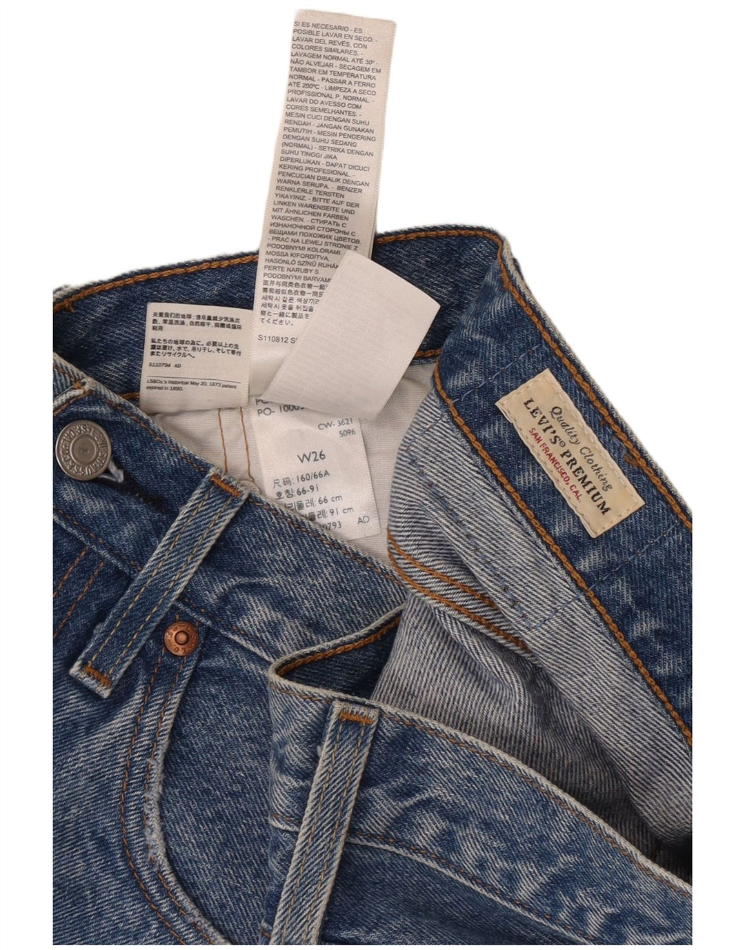 Levi's Damen 501 Distressed Denim Shorts W26 Small Blaue Baumwolle