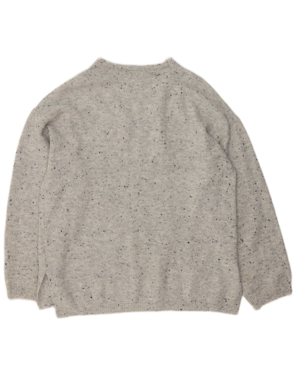 Marks & Spencer Damen-Pullover mit V-Ausschnitt, UK 14, Mittelgrau meliert