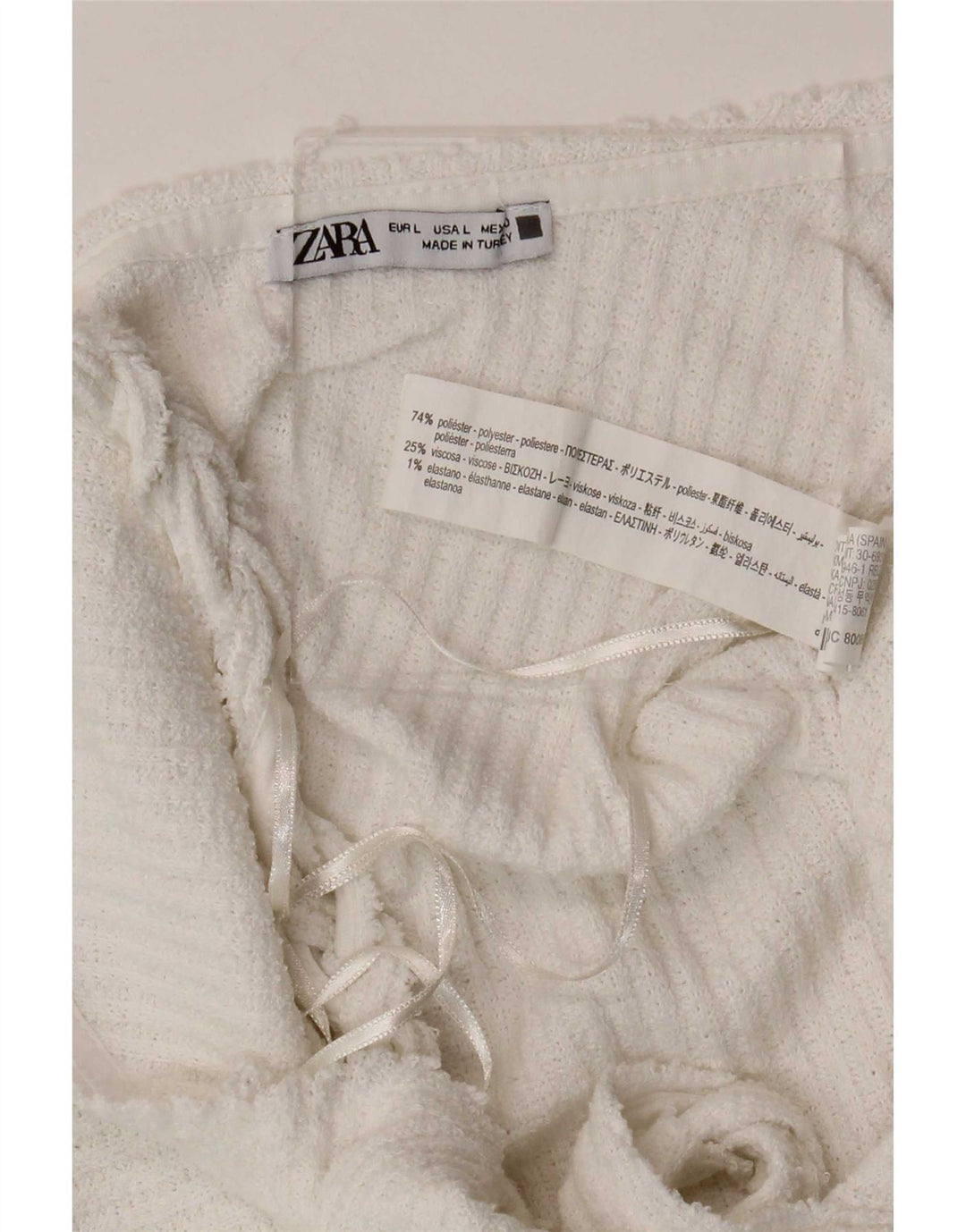 Zara Damen ärmelloses Etuikleid UK 14 Large Weiß Polyester