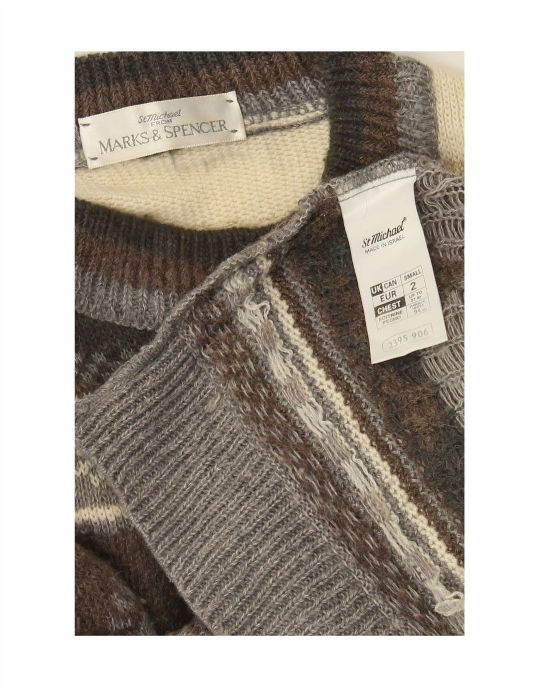 Marks & Spencer Herren St. Michael Pullover mit Rundhalsausschnitt, Größe S, Braun