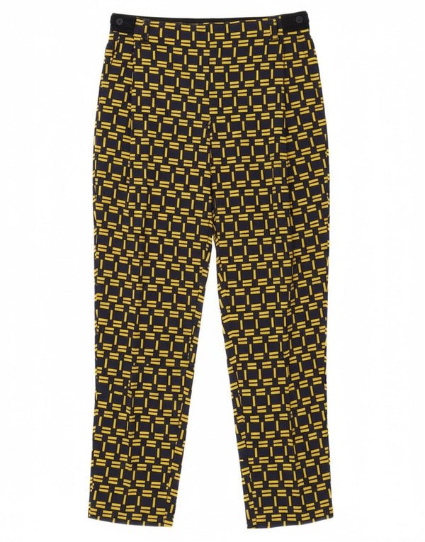 Zara Damen Umstandshose Tapered Chino Hose XS W29 L26 Gelb kariert