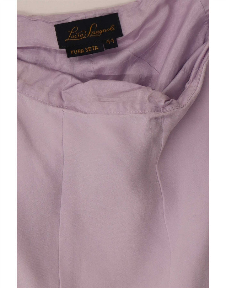 Luisa Spagnoli Damen Rüschenrock IT 44 Medium W30 Lila Seide